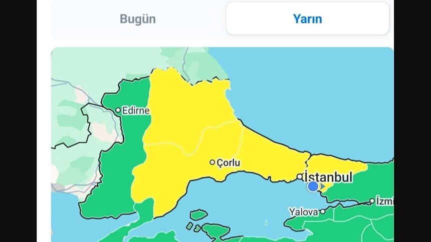 Meteorolojiden İstanbul ve Kırklareli İçin Kuvvetli Yağış Uyarısı