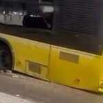 Maltepe'de Yol Çöktü: İETT Otobüsü Çukura Saplandı
