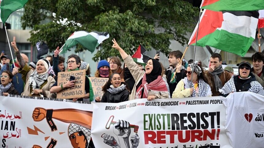 Brüksel'de Filistin İçin Adalet Çağrısı: Gazze Saldırılarının Üçüncü Yılında Büyük Protesto